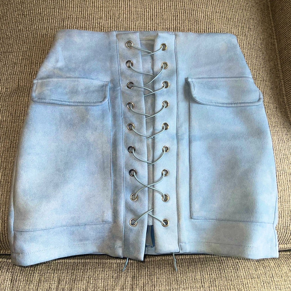 Blue Suede Skirt